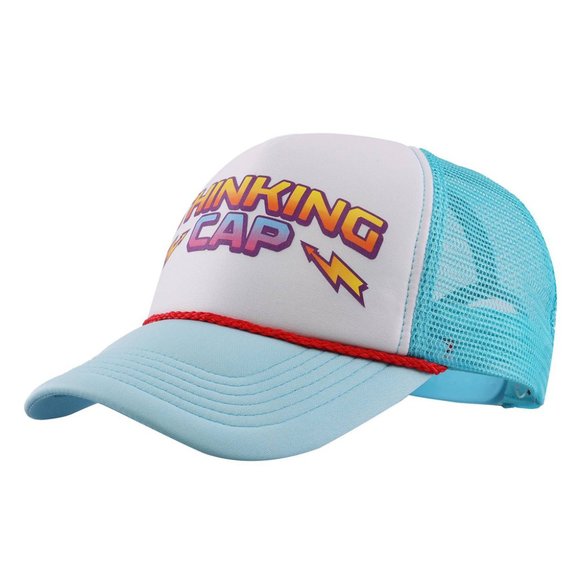 🆕Stranger Things Official Dustin Thinking Cap Foam Trucker Mesh Hat - Picture 5 of 7